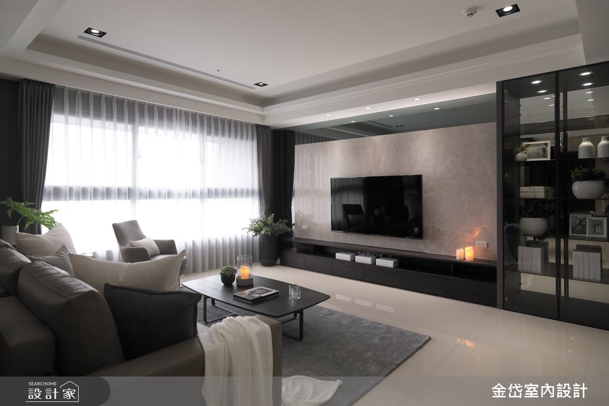 40坪新成屋(5年以下)＿現代風客廳案例圖片＿金岱室內裝修有限公司＿金岱_吉美一品花園 曾公館_現代風之5