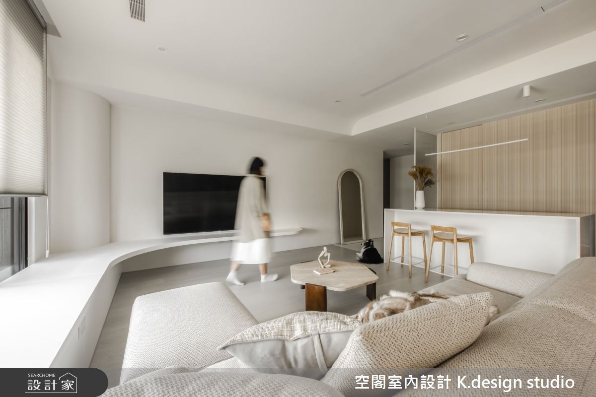 35坪新成屋(5年以下)＿混搭風客廳餐廳臥榻中島案例圖片＿空閣室內設計 K.design studio＿空閣_12秋顏之9