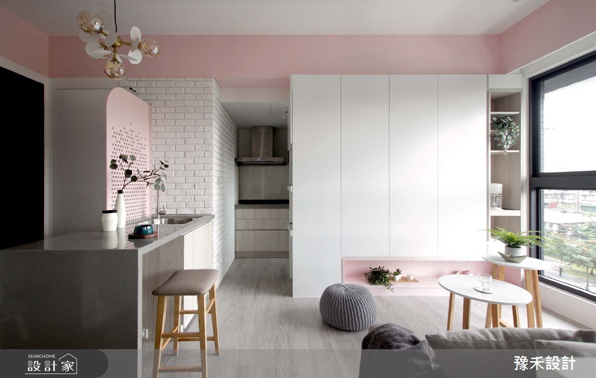 預售屋＿北歐風客廳餐廳吧檯案例圖片＿豫禾設計＿豫禾_PINK!CAKE!之9