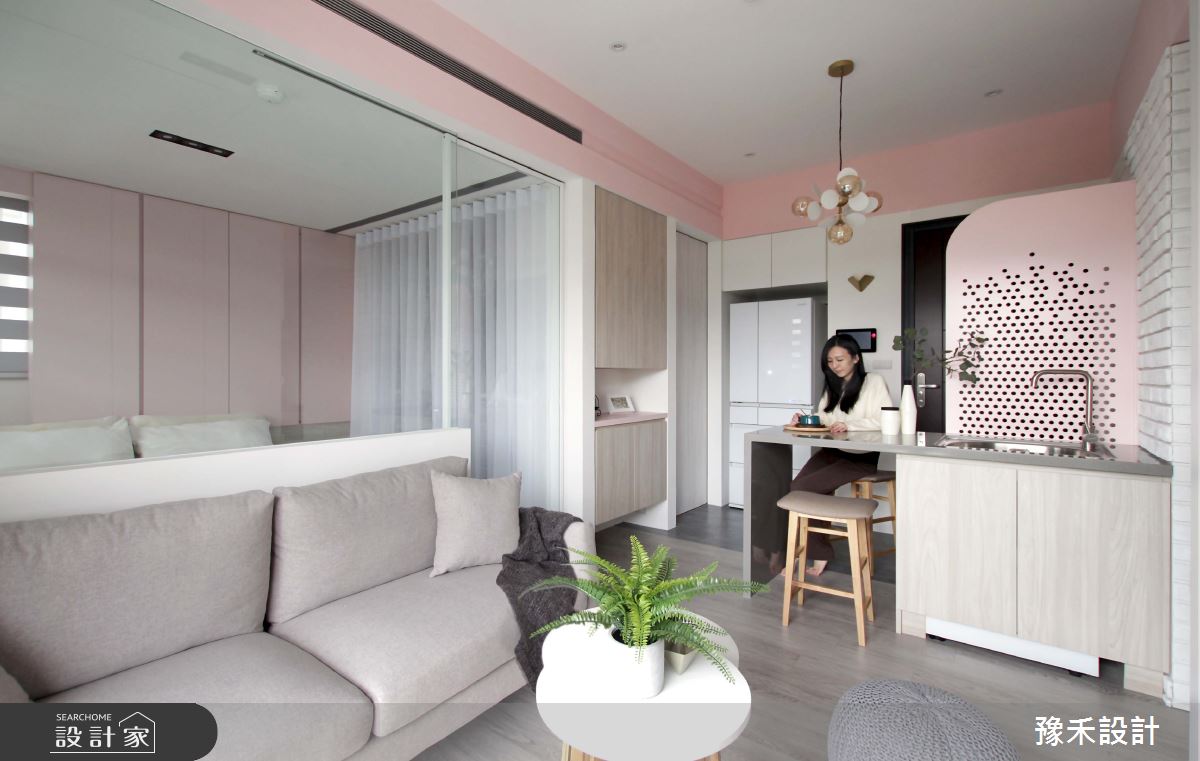 預售屋＿北歐風客廳餐廳吧檯案例圖片＿豫禾設計＿豫禾_PINK!CAKE!之8