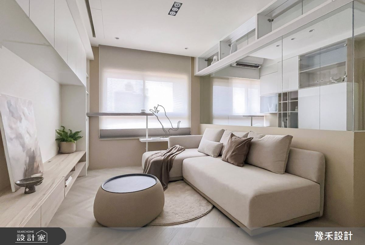 18坪新成屋(5年以下)＿侘寂風客廳案例圖片＿豫禾設計＿豫禾_微暮。揉稔侘寂之8