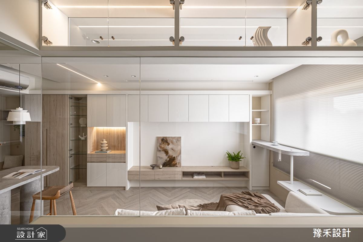 18坪新成屋(5年以下)＿侘寂風客廳餐廳書房案例圖片＿豫禾設計＿豫禾_微暮。揉稔侘寂之16