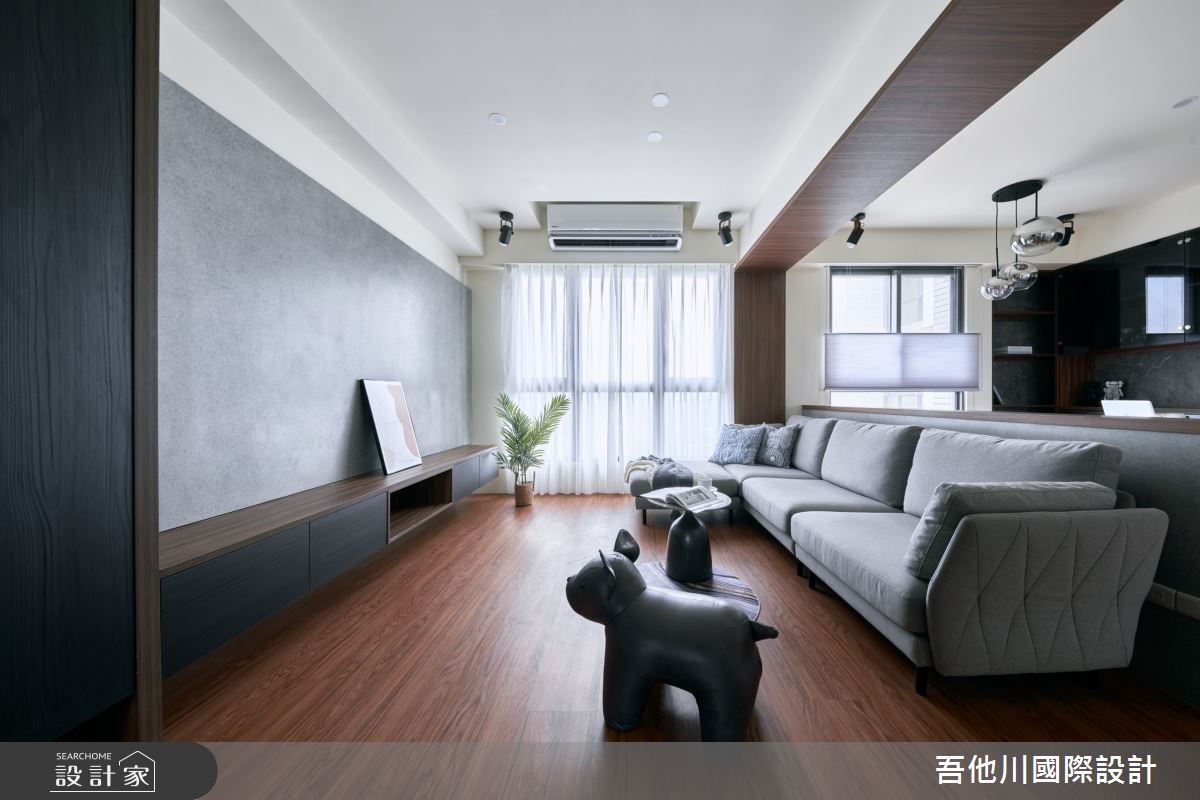 28坪新成屋(5年以下)＿現代風客廳案例圖片＿吾他川室內設計＿吾他川_克里羅奧_新竹香山之1
