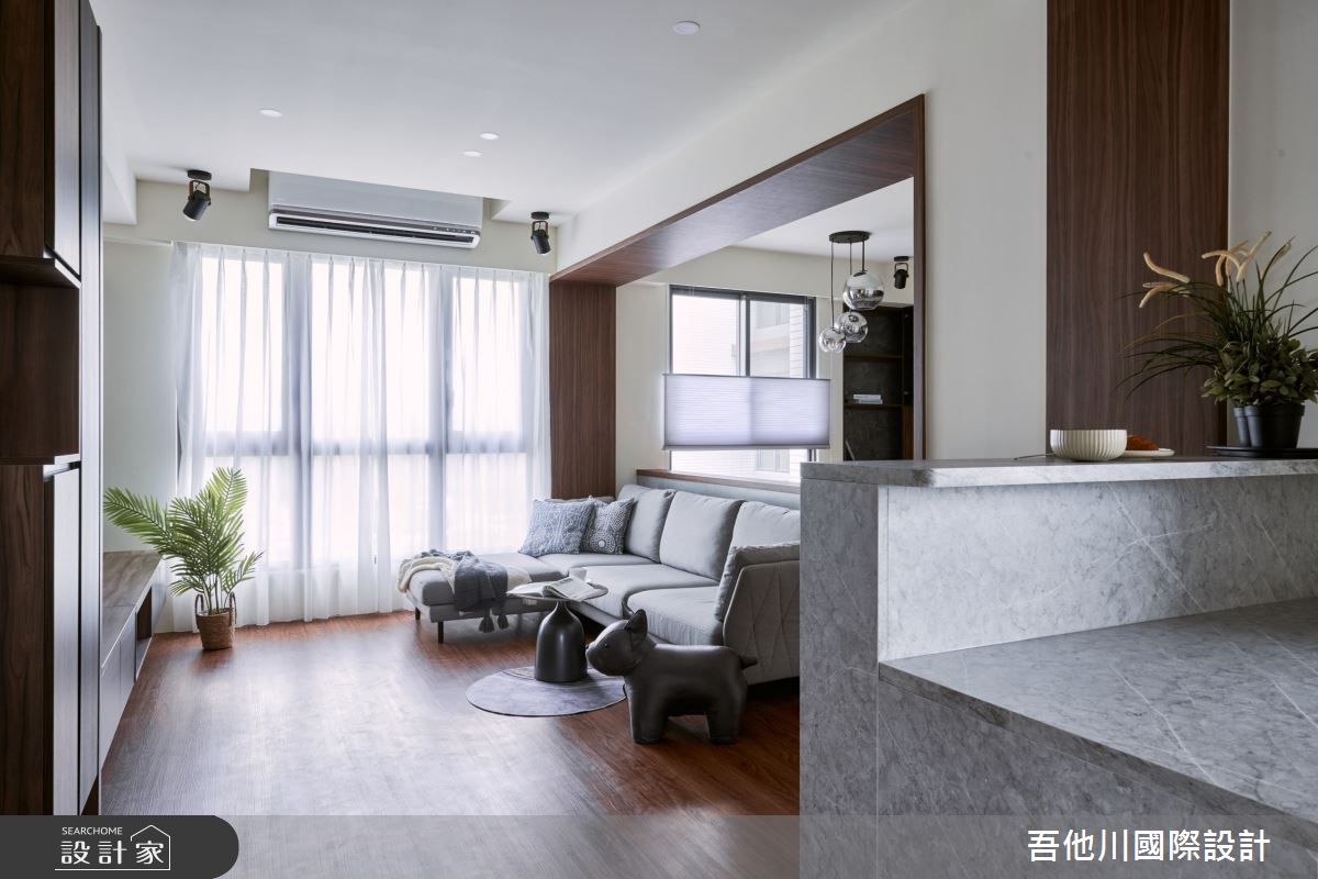 28坪新成屋(5年以下)＿現代風客廳案例圖片＿吾他川室內設計＿吾他川_克里羅奧_新竹香山之3