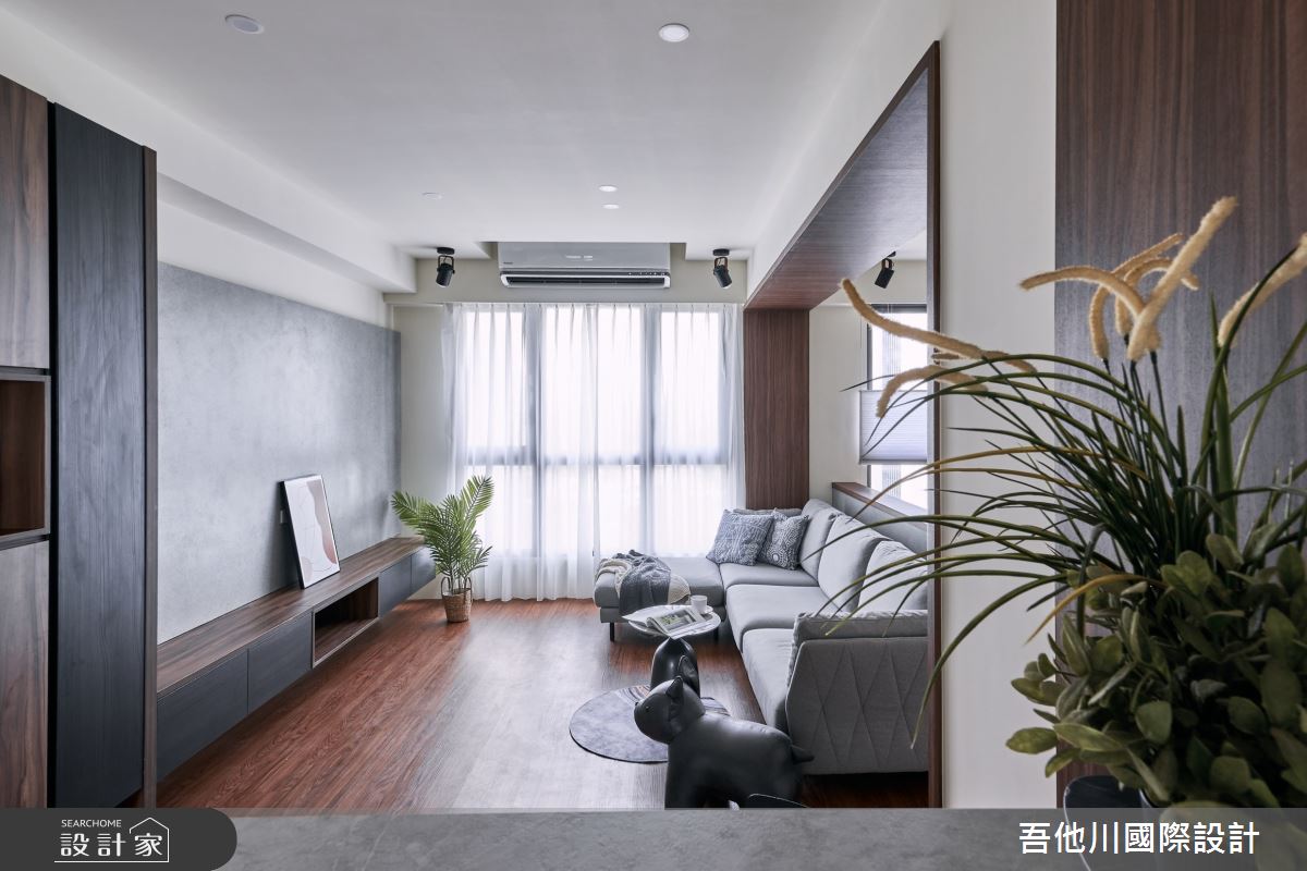 28坪新成屋(5年以下)＿現代風客廳案例圖片＿吾他川室內設計＿吾他川_克里羅奧_新竹香山之4