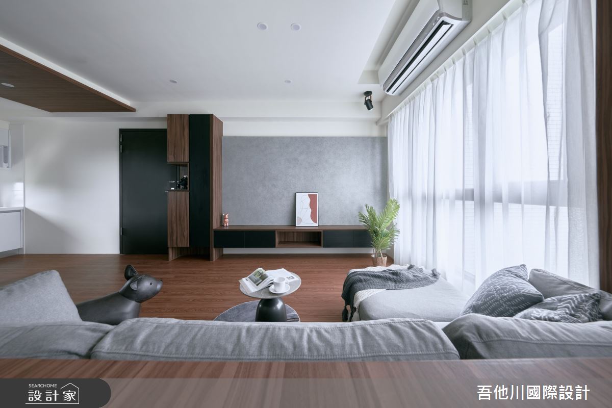 28坪新成屋(5年以下)＿現代風客廳案例圖片＿吾他川室內設計＿吾他川_克里羅奧_新竹香山之9