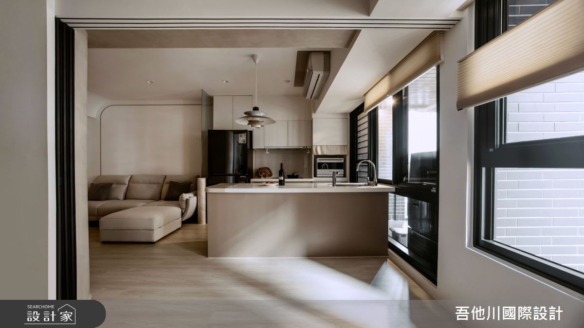 預售屋＿簡約風客廳餐廳廚房中島案例圖片＿吾他川室內設計＿吾他川_拾光居所之12