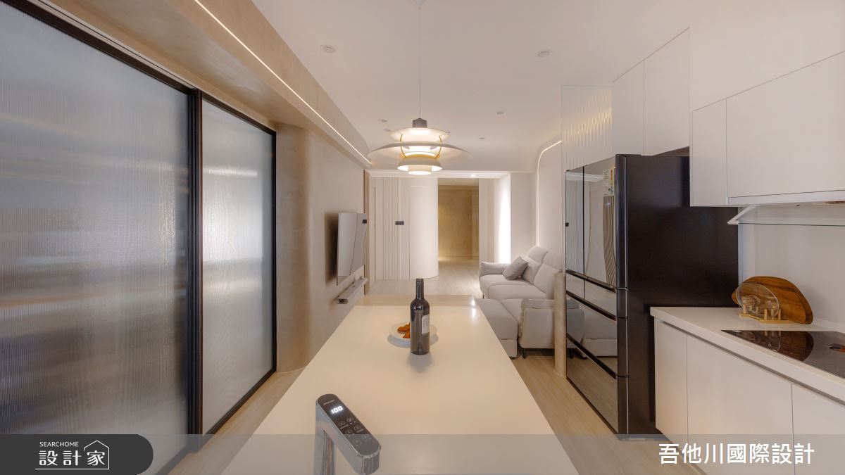 預售屋＿簡約風客廳餐廳廚房中島案例圖片＿吾他川室內設計＿吾他川_拾光居所之14