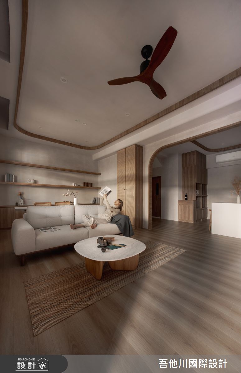 24坪新成屋(5年以下)＿侘寂風客廳案例圖片＿吾他川室內設計＿吾他川_侘-日宅_苗栗之7