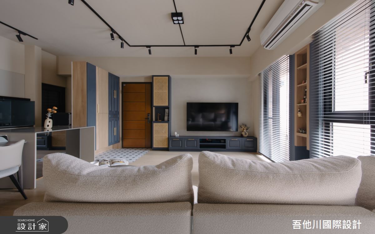 新成屋(5年以下)＿混搭風玄關客廳餐廳中島案例圖片＿吾他川室內設計＿吾他川_微醺巴黎_新竹東區之7