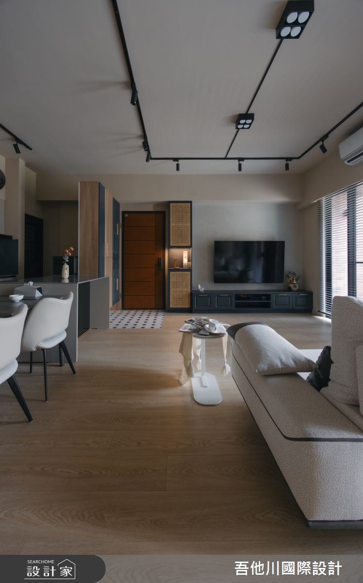 新成屋(5年以下)＿混搭風玄關客廳餐廳案例圖片＿吾他川室內設計＿吾他川_微醺巴黎_新竹東區之23