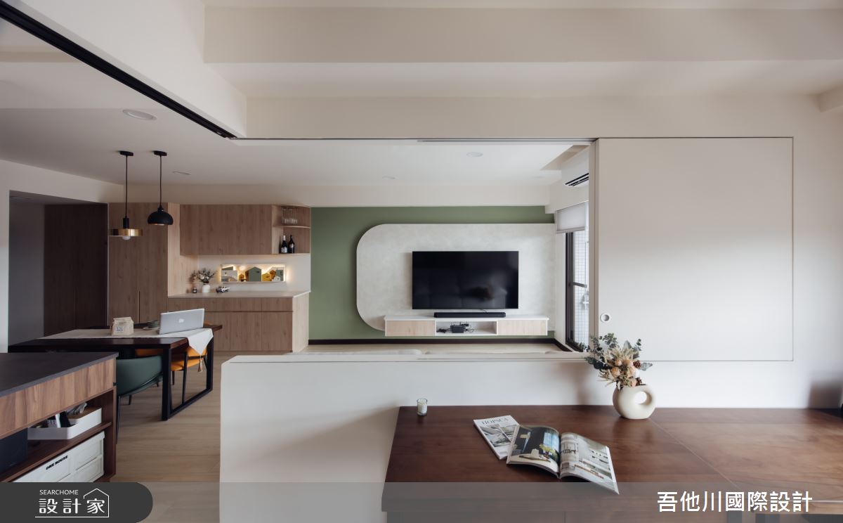 17坪新成屋(5年以下)＿北歐風客廳餐廳書房案例圖片＿吾他川室內設計＿吾他川_藝青宅_新竹竹北之10