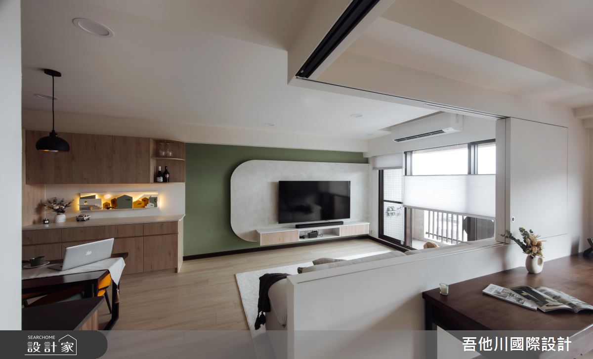 17坪新成屋(5年以下)＿北歐風客廳餐廳書房案例圖片＿吾他川室內設計＿吾他川_藝青宅_新竹竹北之9