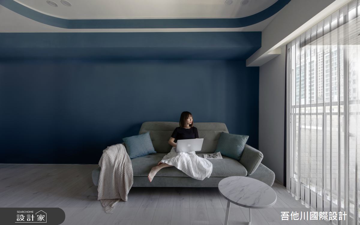 25坪新成屋(5年以下)＿混搭風客廳案例圖片＿吾他川室內設計＿吾他川_海洋之韻_新竹竹北之6