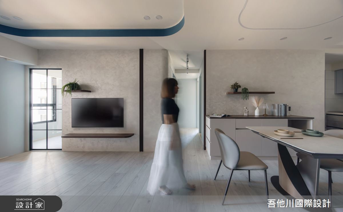 25坪新成屋(5年以下)＿混搭風客廳餐廳案例圖片＿吾他川室內設計＿吾他川_海洋之韻_新竹竹北之13