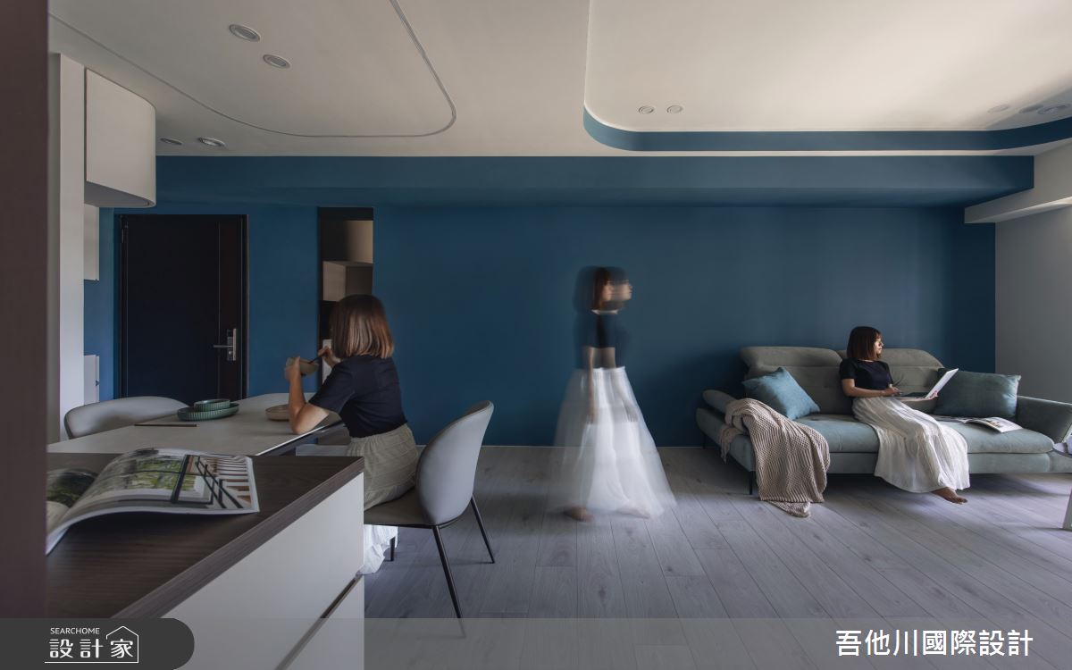 25坪新成屋(5年以下)＿混搭風客廳餐廳案例圖片＿吾他川室內設計＿吾他川_海洋之韻_新竹竹北之9