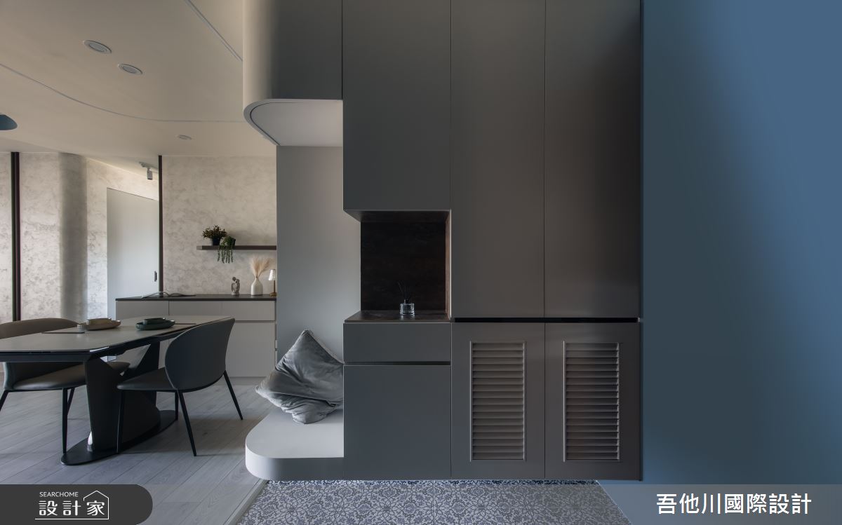 25坪新成屋(5年以下)＿混搭風玄關餐廳案例圖片＿吾他川室內設計＿吾他川_海洋之韻_新竹竹北之1