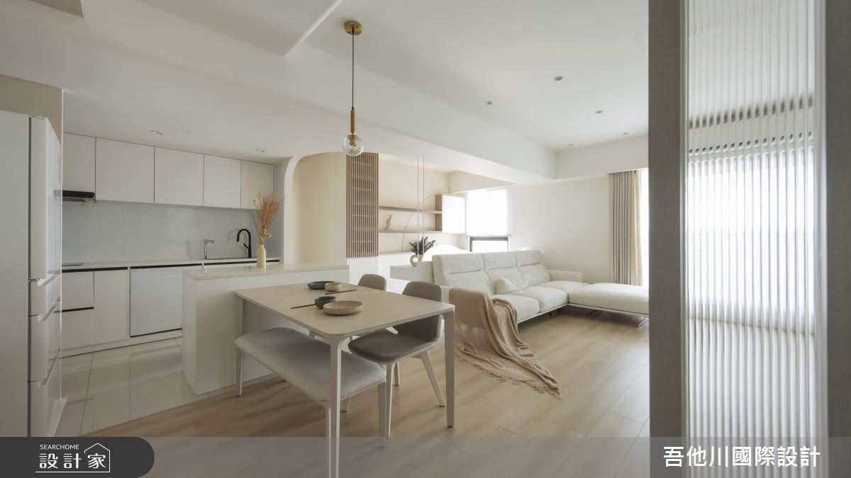 20坪新成屋(5年以下)＿混搭風客廳餐廳廚房中島案例圖片＿吾他川室內設計＿吾他川_境.月煦_新竹之5
