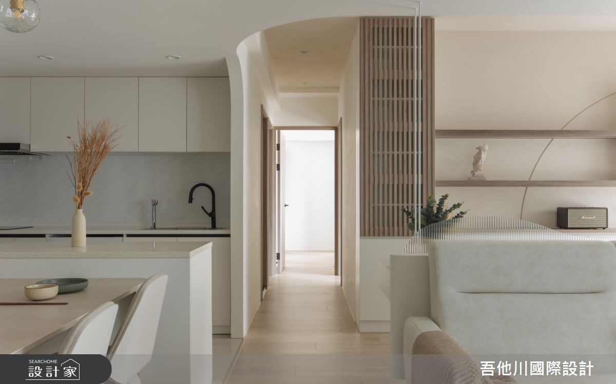 20坪新成屋(5年以下)＿混搭風客廳餐廳廚房中島案例圖片＿吾他川室內設計＿吾他川_境.月煦_新竹之12