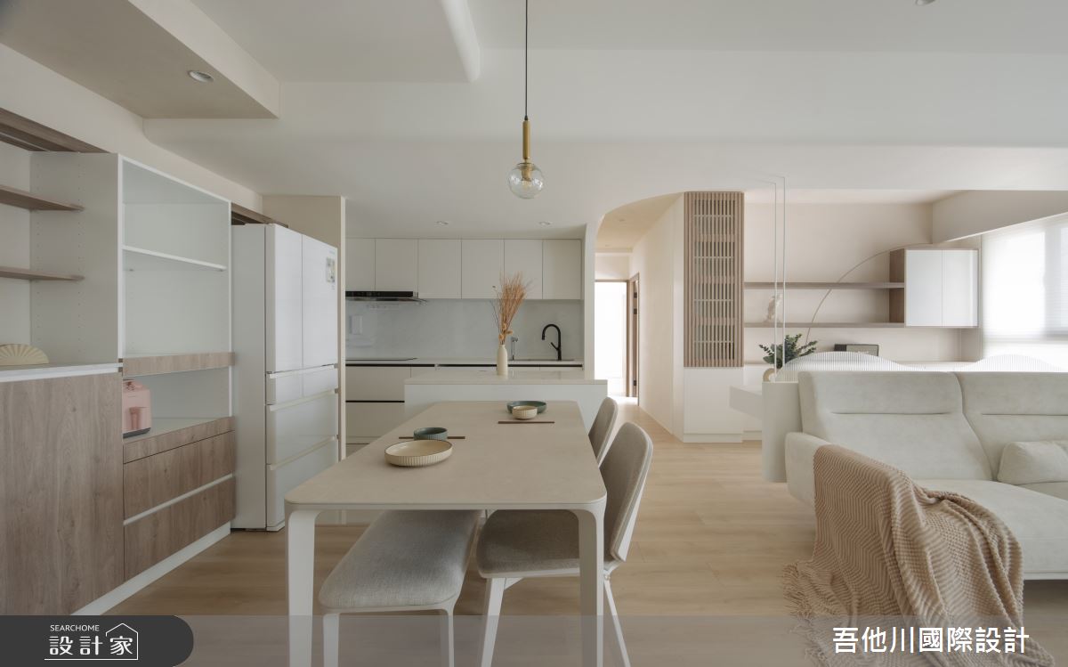 20坪新成屋(5年以下)＿混搭風客廳餐廳廚房書房中島案例圖片＿吾他川室內設計＿吾他川_境.月煦_新竹之10