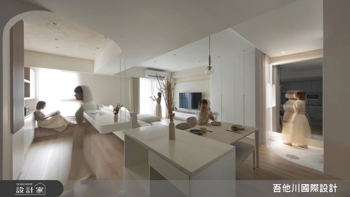 20坪新成屋(5年以下)＿混搭風玄關客廳餐廳書房中島案例圖片＿吾他川室內設計＿吾他川_境.月煦_新竹之4