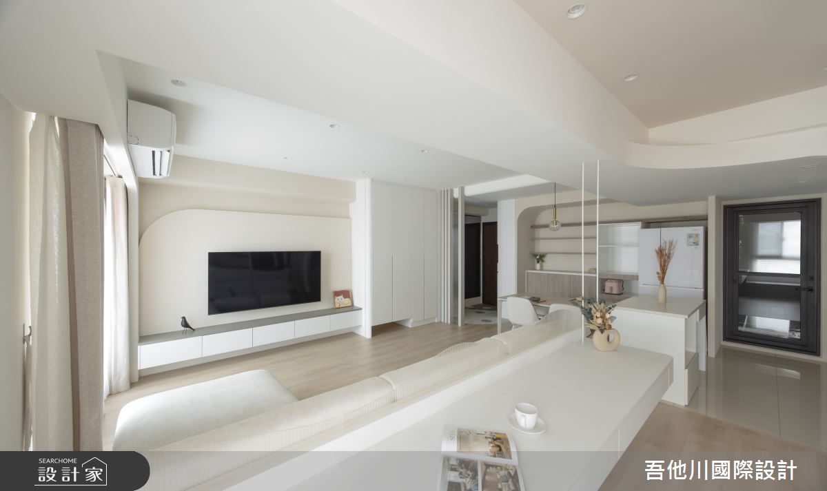 20坪新成屋(5年以下)＿混搭風客廳餐廳書房中島案例圖片＿吾他川室內設計＿吾他川_境.月煦_新竹之21