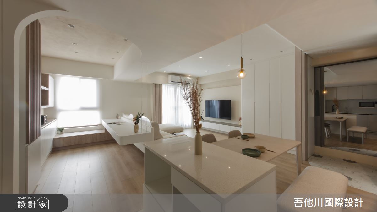 20坪新成屋(5年以下)＿混搭風玄關客廳餐廳書房中島案例圖片＿吾他川室內設計＿吾他川_境.月煦_新竹之24