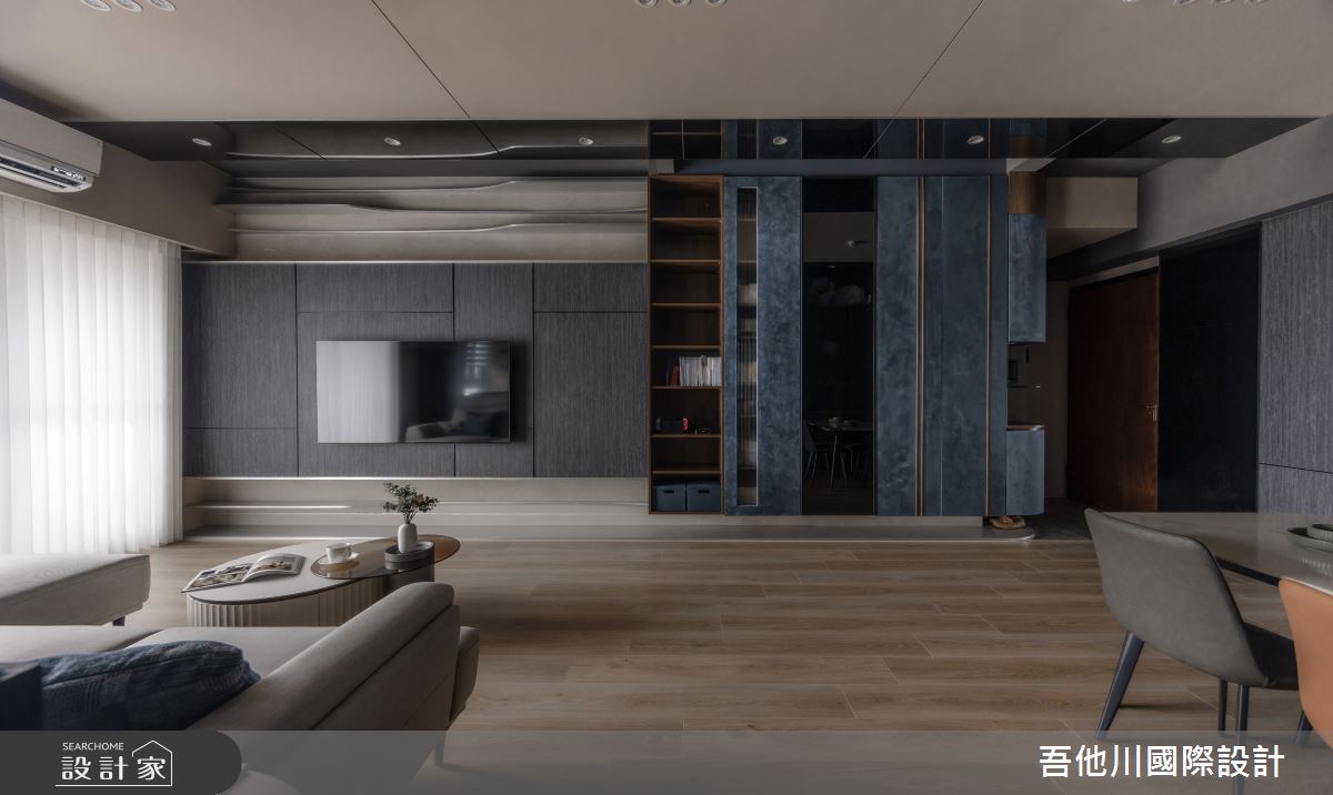 25坪新成屋(5年以下)＿現代風玄關客廳餐廳案例圖片＿吾他川室內設計＿吾他川_穿透之間-一如既往的神祕_苗栗頭份之7