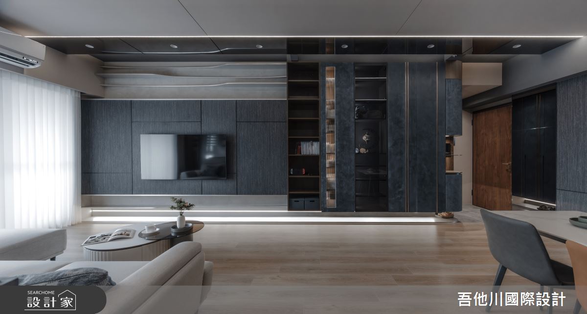 25坪新成屋(5年以下)＿現代風玄關客廳餐廳案例圖片＿吾他川室內設計＿吾他川_穿透之間-一如既往的神祕_苗栗頭份之8