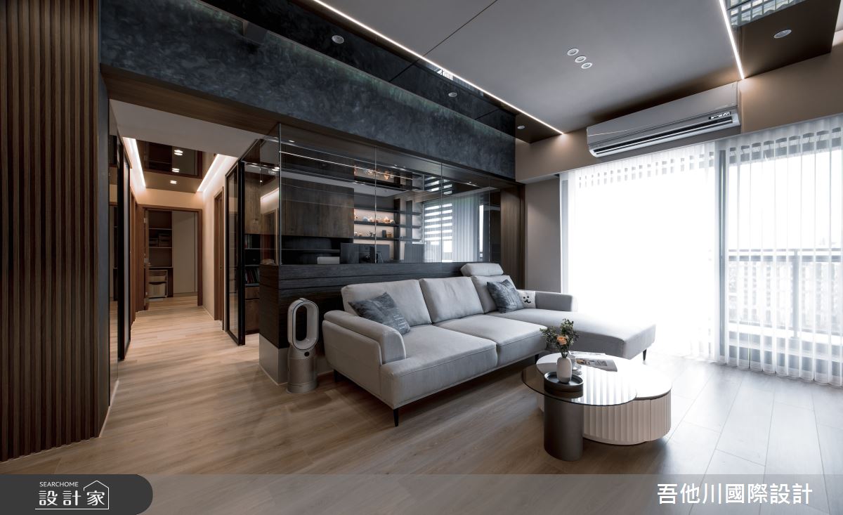 25坪新成屋(5年以下)＿現代風客廳案例圖片＿吾他川室內設計＿吾他川_穿透之間-一如既往的神祕_苗栗頭份之13