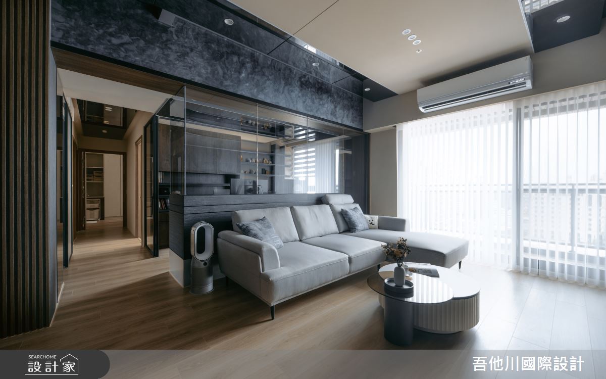 25坪新成屋(5年以下)＿現代風客廳案例圖片＿吾他川室內設計＿吾他川_穿透之間-一如既往的神祕_苗栗頭份之12