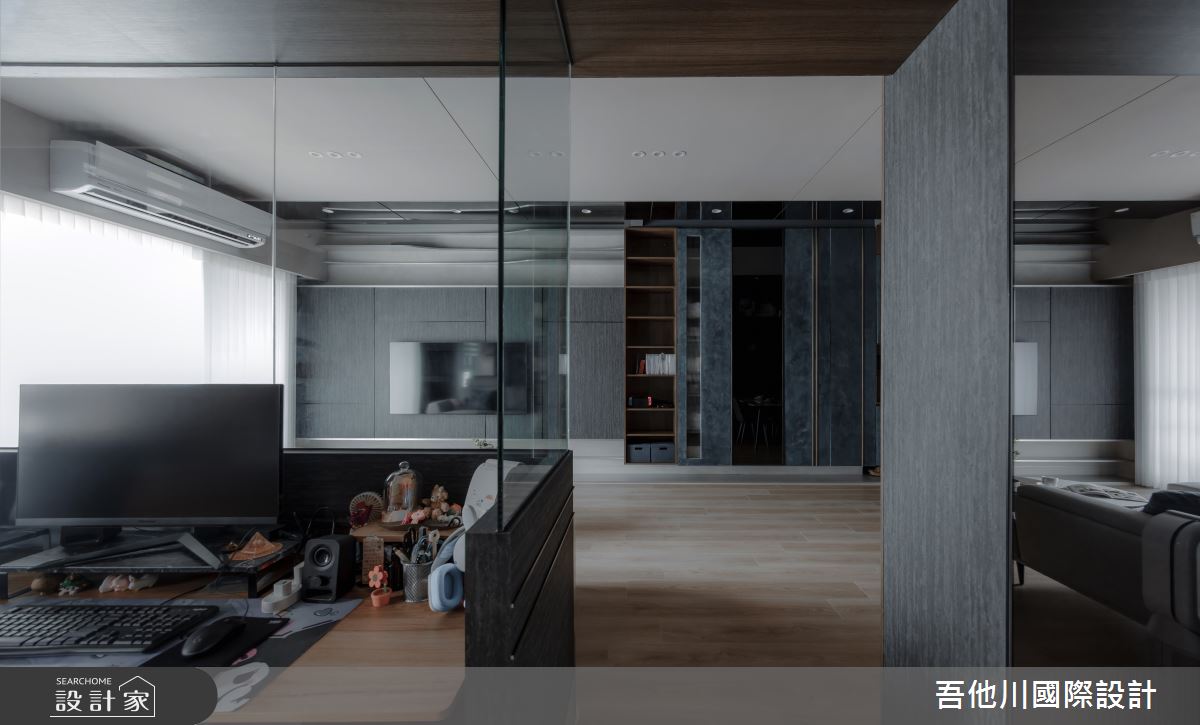 25坪新成屋(5年以下)＿現代風客廳書房案例圖片＿吾他川室內設計＿吾他川_穿透之間-一如既往的神祕_苗栗頭份之23