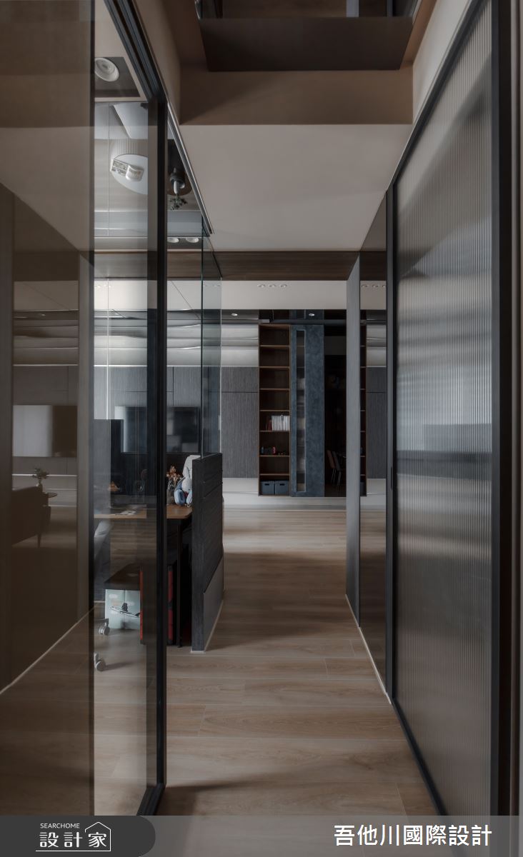 25坪新成屋(5年以下)＿現代風走廊案例圖片＿吾他川室內設計＿吾他川_穿透之間-一如既往的神祕_苗栗頭份之25