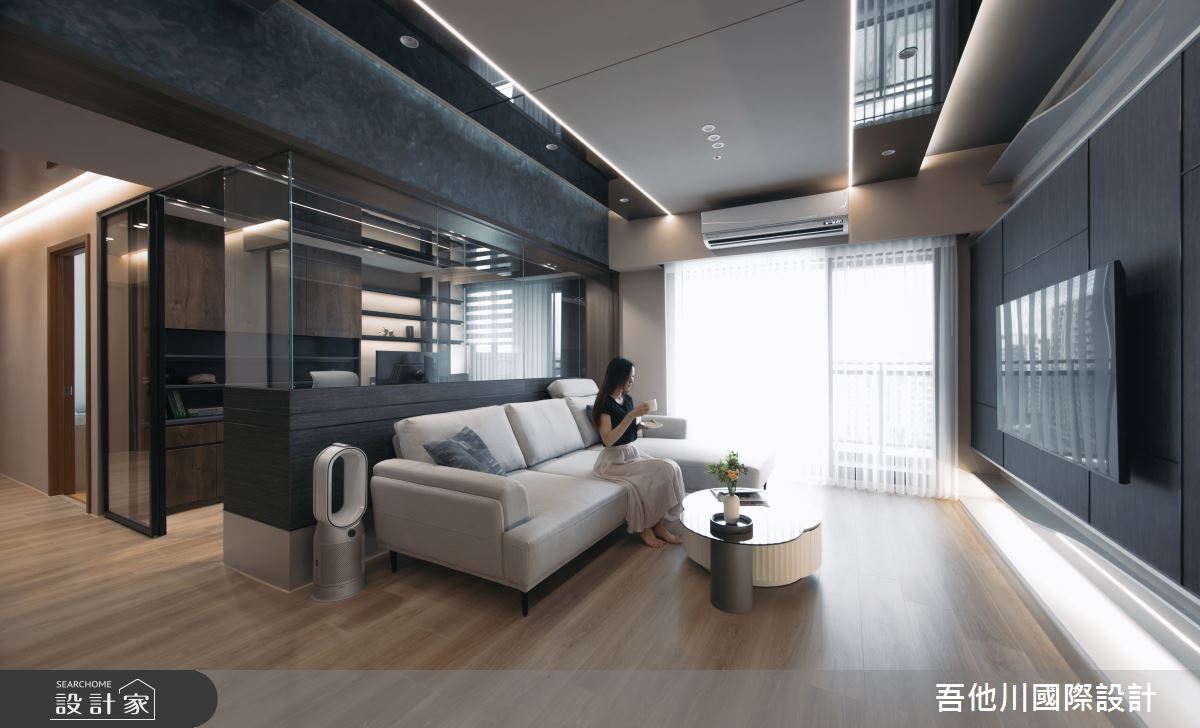 25坪新成屋(5年以下)＿現代風客廳案例圖片＿吾他川室內設計＿吾他川_穿透之間-一如既往的神祕_苗栗頭份之32