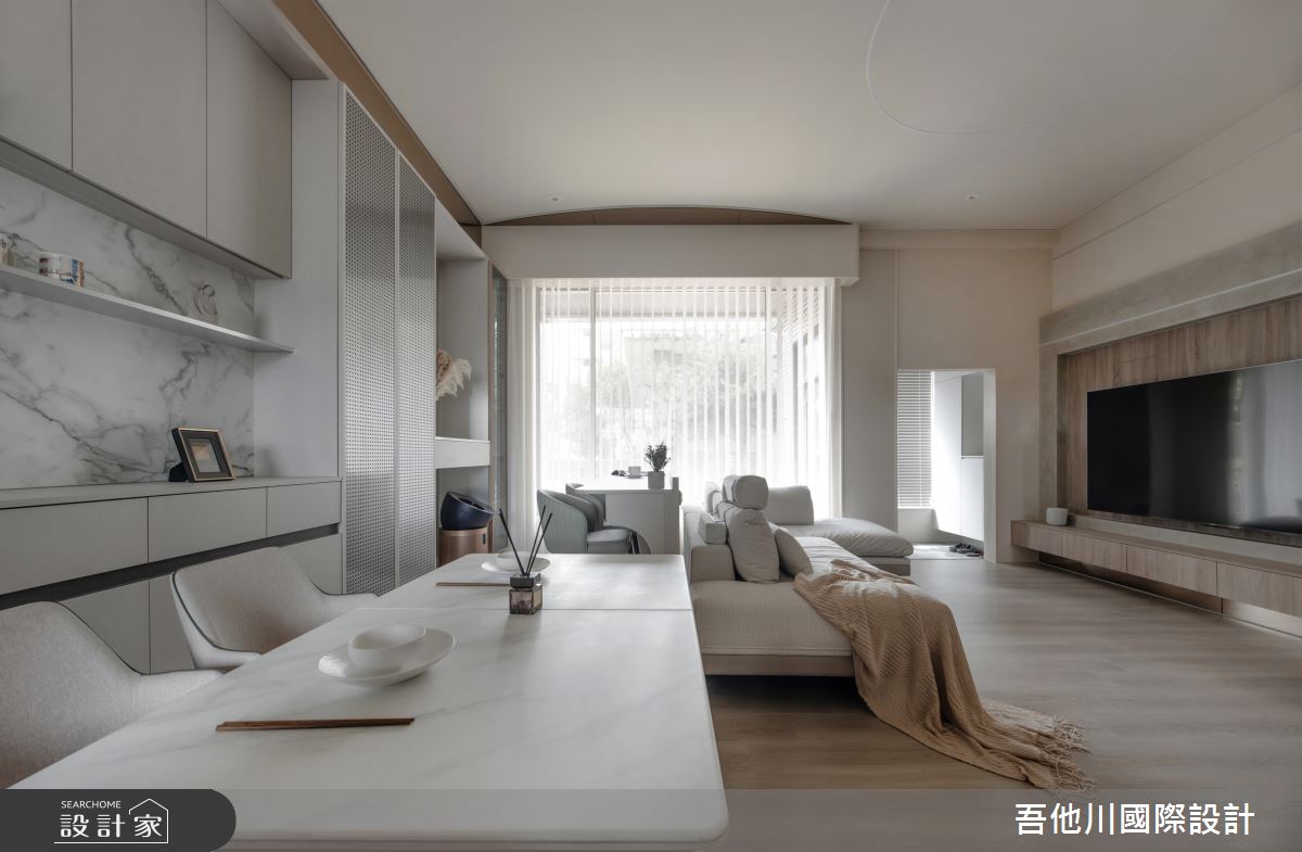 55坪老屋(16~30年)＿現代風客廳餐廳書房案例圖片＿吾他川室內設計＿吾他川_凢凢時光_新竹之2