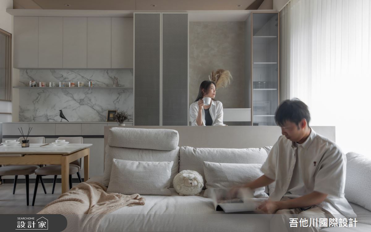 55坪老屋(16~30年)＿現代風客廳餐廳書房案例圖片＿吾他川室內設計＿吾他川_凢凢時光_新竹之5