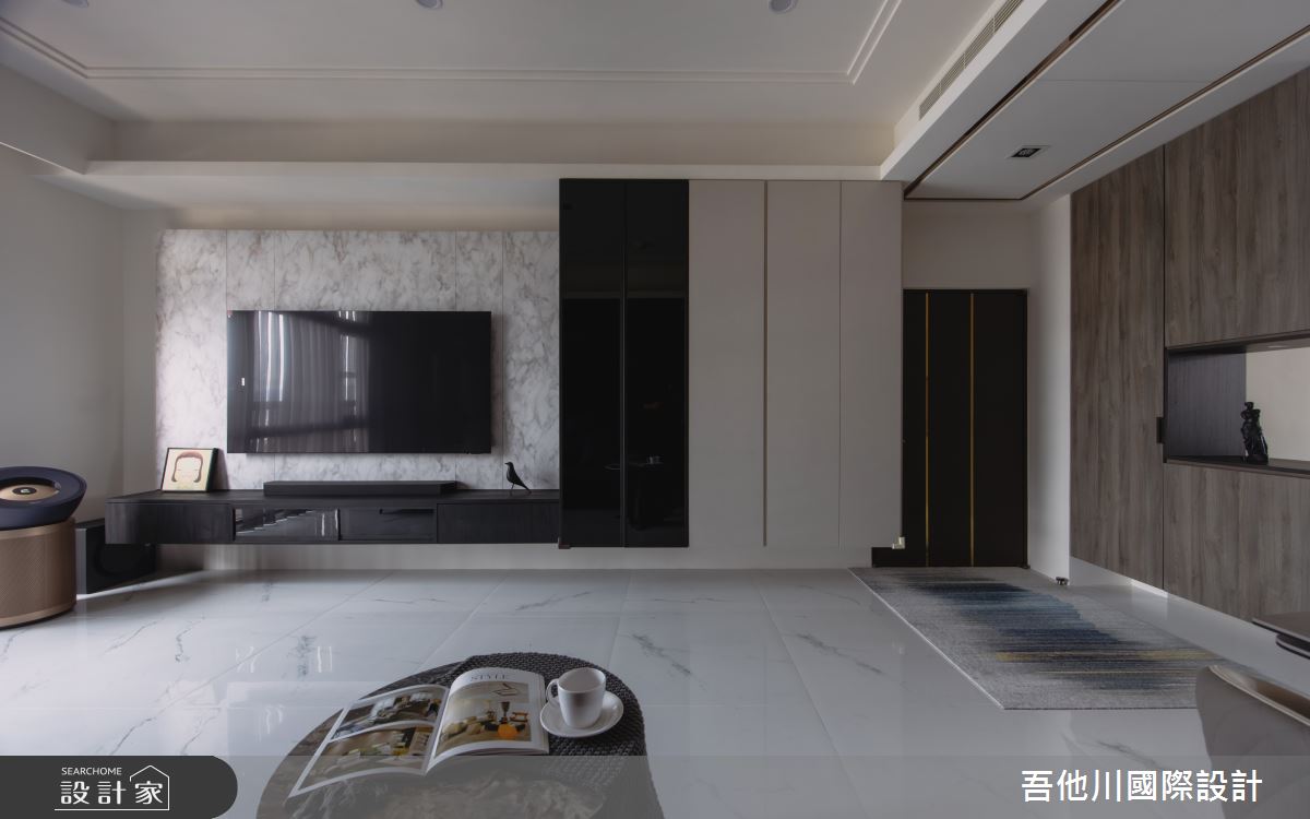 35坪中古屋(5~15年)＿現代風玄關客廳案例圖片＿吾他川室內設計＿吾他川_滴墨_苗栗頭份之1