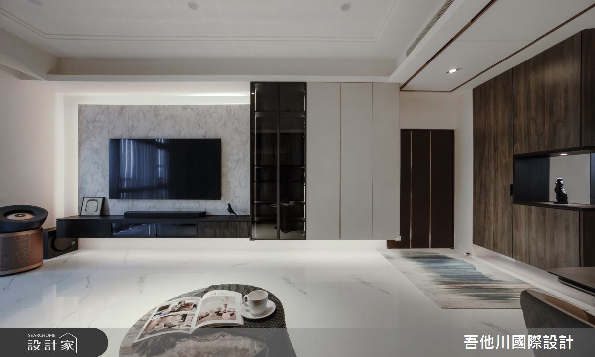 35坪中古屋(5~15年)＿現代風玄關客廳案例圖片＿吾他川室內設計＿吾他川_滴墨_苗栗頭份之2