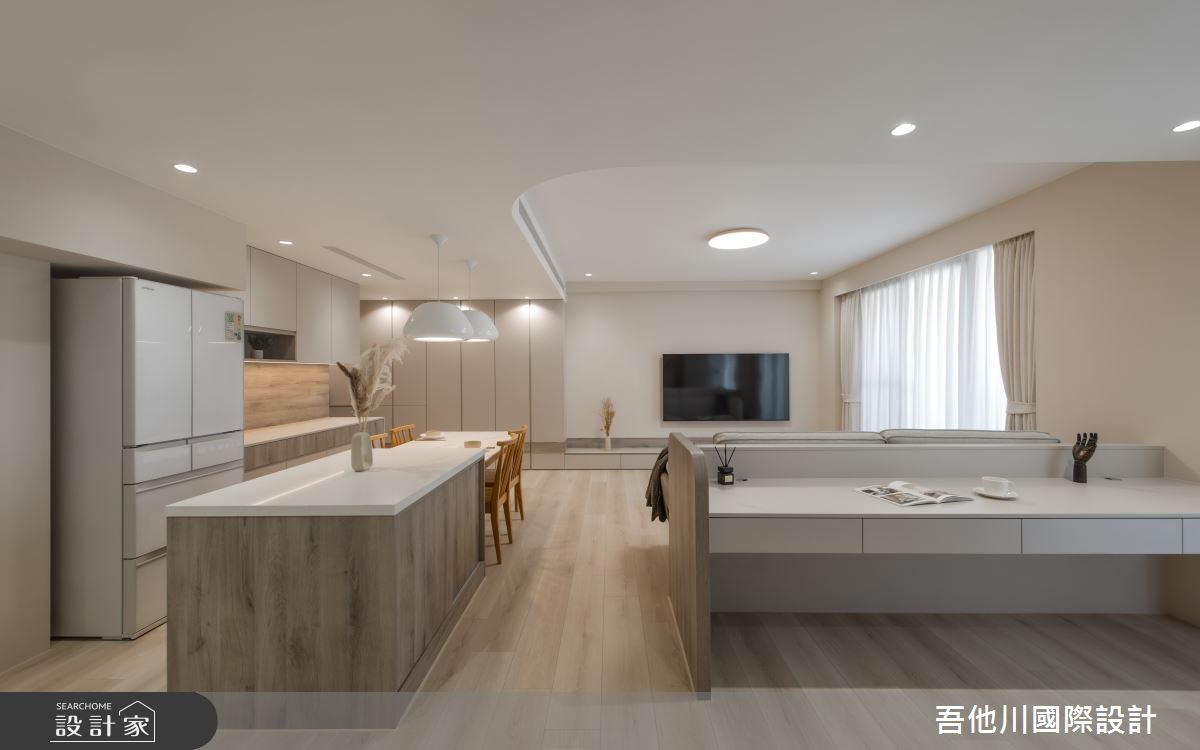 新成屋(5年以下)＿北歐風客廳餐廳書房中島案例圖片＿吾他川室內設計＿吾他川_和睦之間_新竹新埔之8