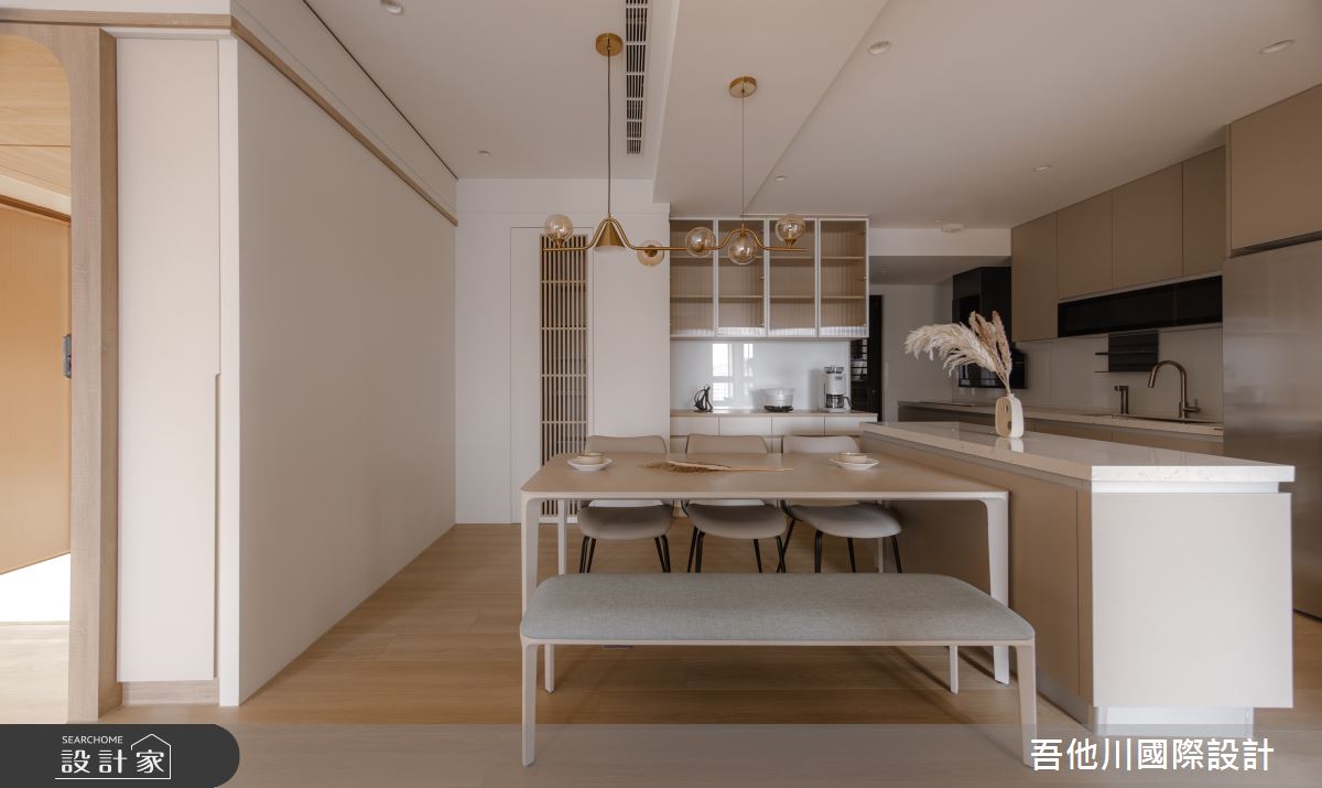 新成屋(5年以下)＿北歐風餐廳廚房中島案例圖片＿吾他川室內設計＿吾他川_晨曦木語_新竹竹北之2523
