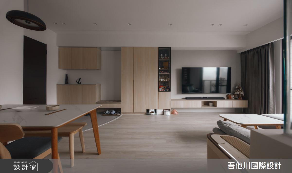18坪新成屋(5年以下)＿北歐風玄關客廳餐廳案例圖片＿吾他川室內設計＿吾他川_木光映居_新竹穹林之14