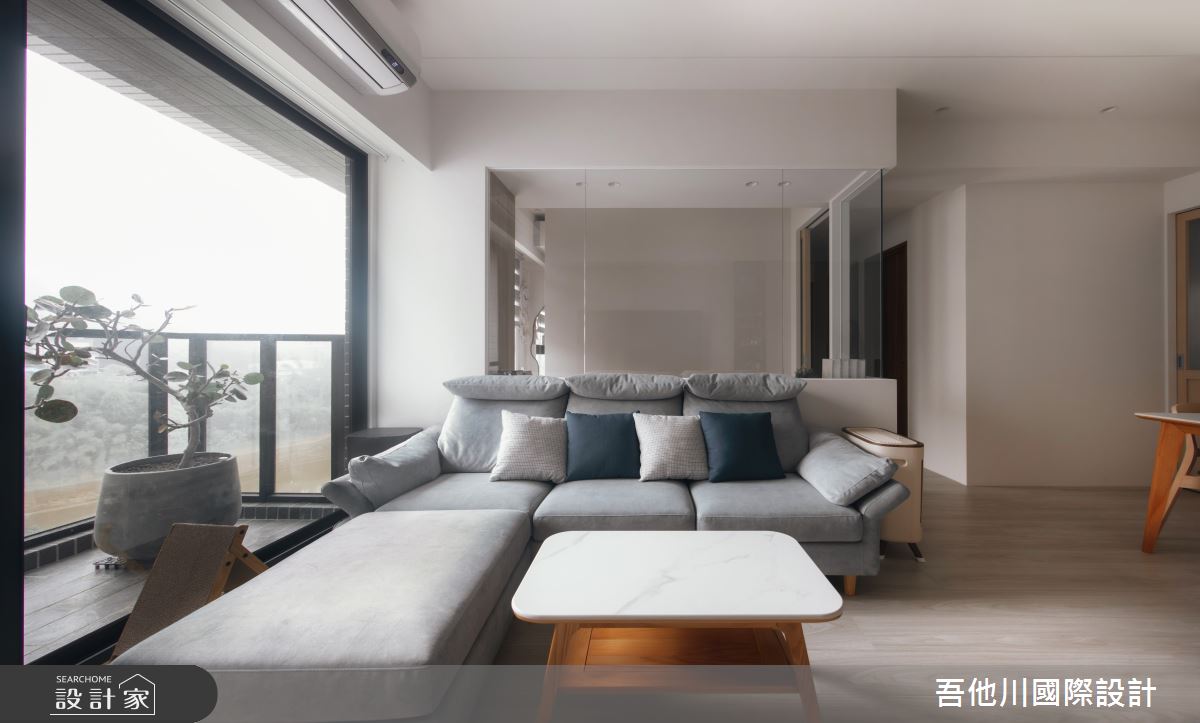 18坪新成屋(5年以下)＿北歐風客廳案例圖片＿吾他川室內設計＿吾他川_木光映居_新竹穹林之18