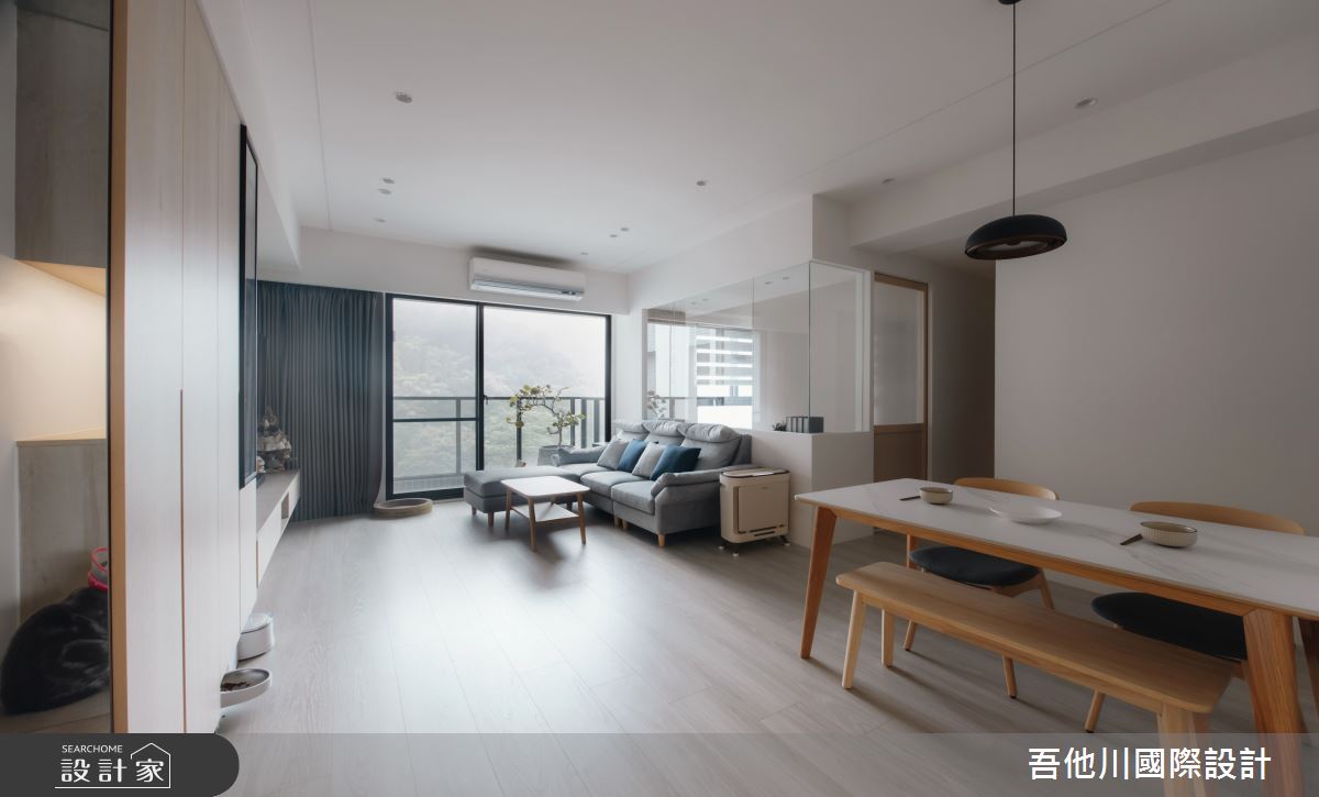 18坪新成屋(5年以下)＿北歐風客廳餐廳案例圖片＿吾他川室內設計＿吾他川_木光映居_新竹穹林之10