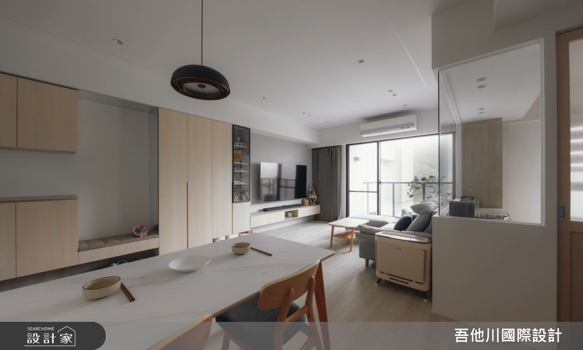 18坪新成屋(5年以下)＿北歐風客廳餐廳案例圖片＿吾他川室內設計＿吾他川_木光映居_新竹穹林之24