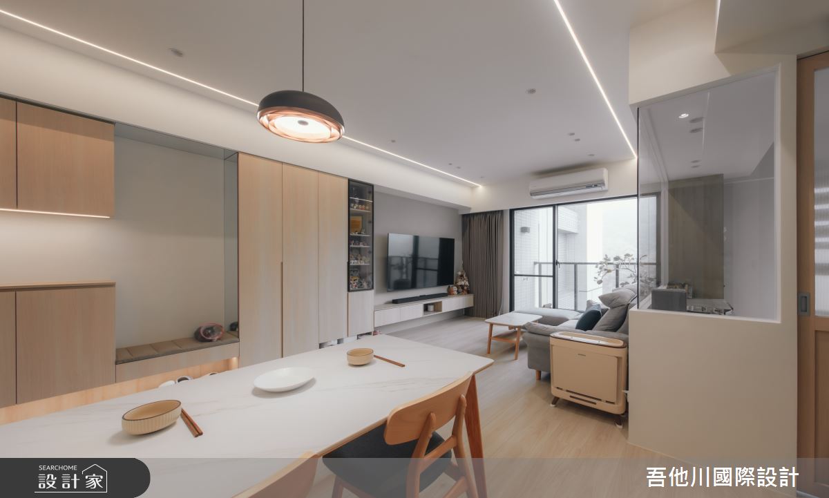18坪新成屋(5年以下)＿北歐風客廳餐廳案例圖片＿吾他川室內設計＿吾他川_木光映居_新竹穹林之25