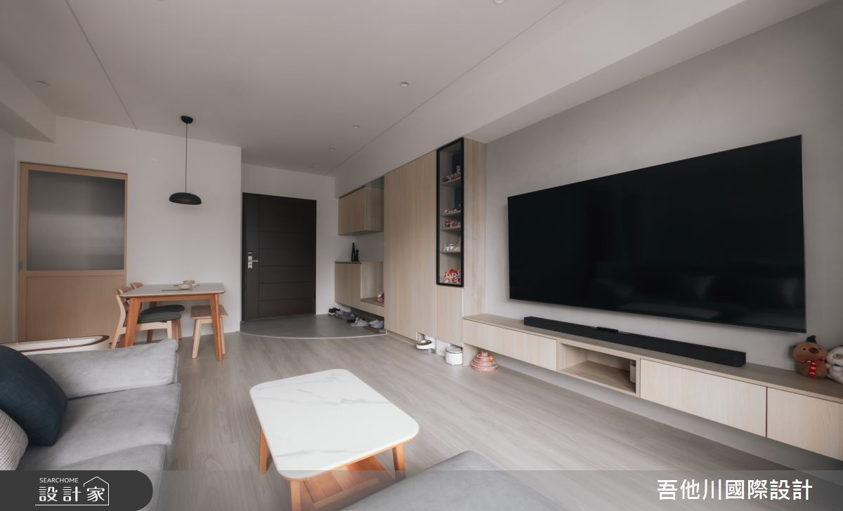 18坪新成屋(5年以下)＿北歐風玄關客廳餐廳案例圖片＿吾他川室內設計＿吾他川_木光映居_新竹穹林之17