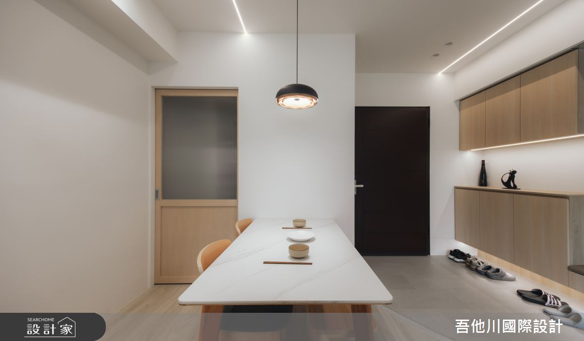 18坪新成屋(5年以下)＿北歐風玄關餐廳案例圖片＿吾他川室內設計＿吾他川_木光映居_新竹穹林之26
