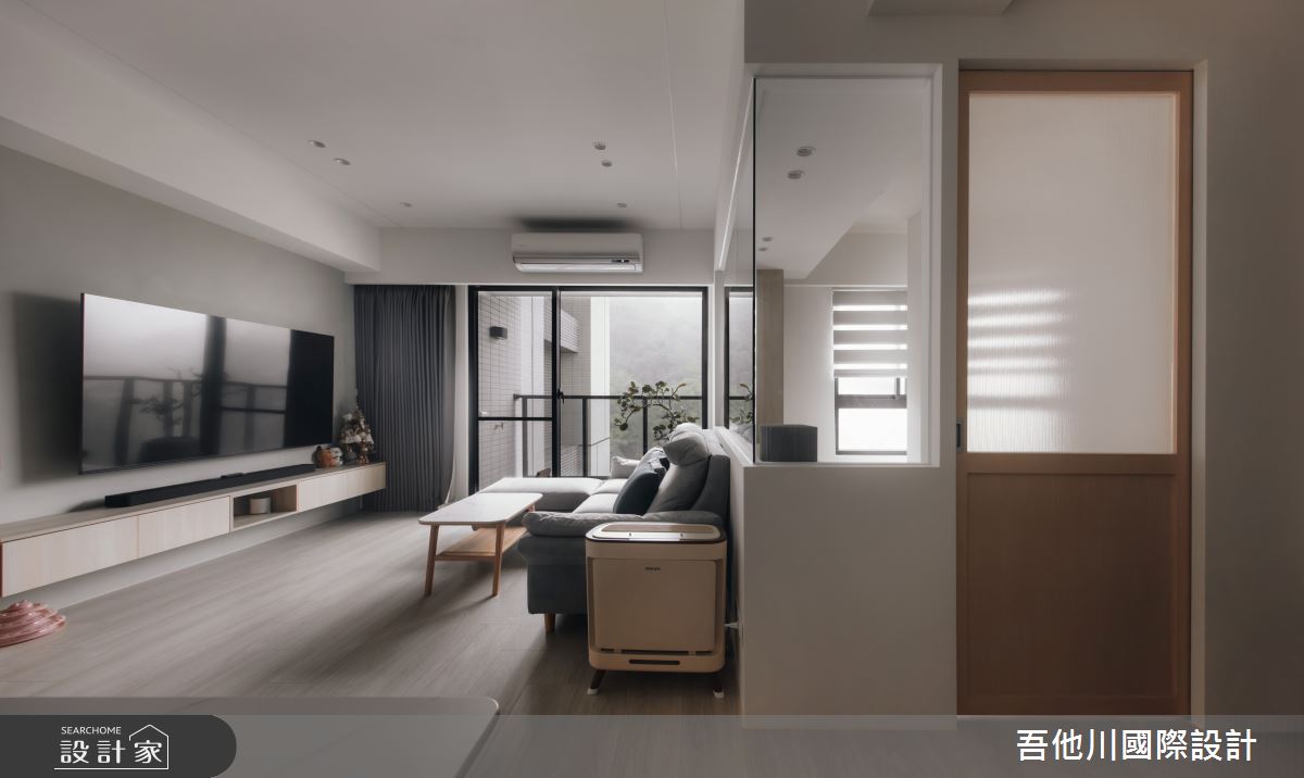 18坪新成屋(5年以下)＿北歐風客廳案例圖片＿吾他川室內設計＿吾他川_木光映居_新竹穹林之23