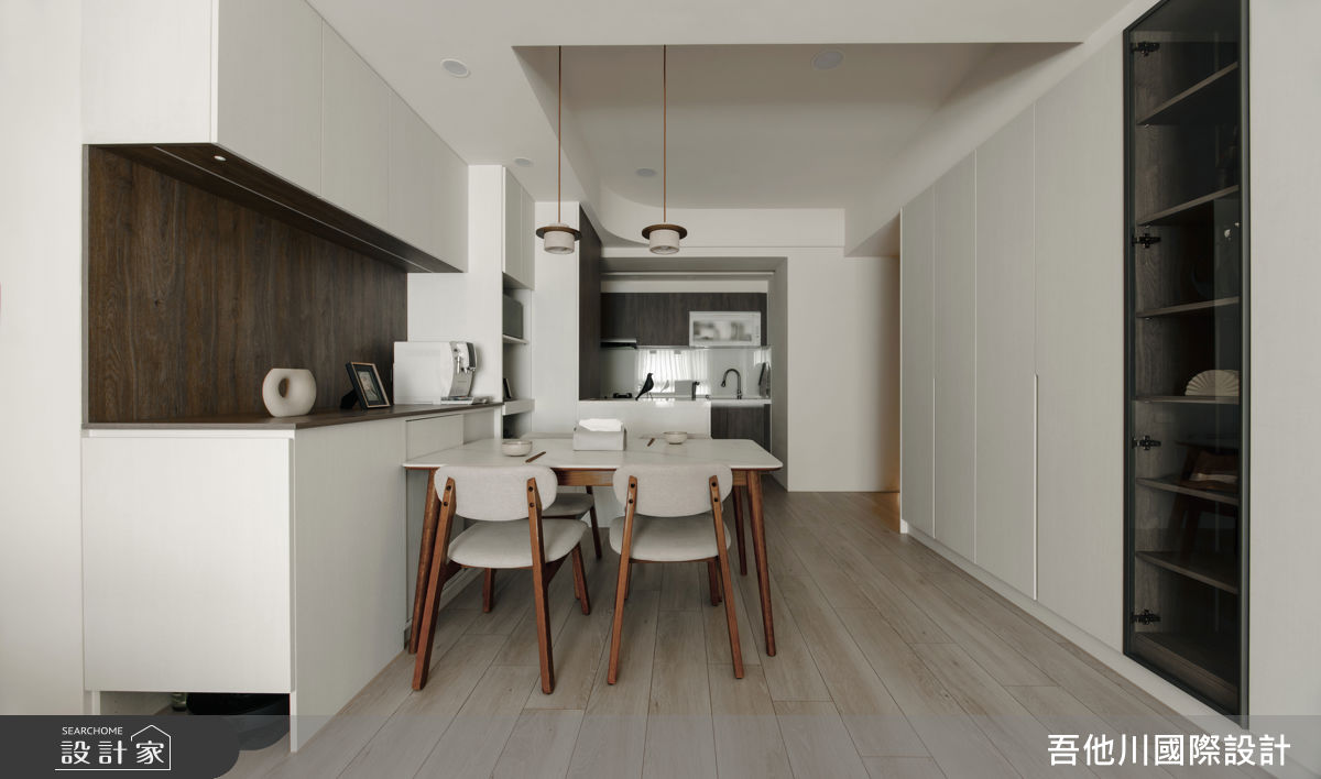 25坪新成屋(5年以下)＿混搭風餐廳廚房中島案例圖片＿吾他川室內設計＿吾他川_暮光雲居_新竹竹東之7