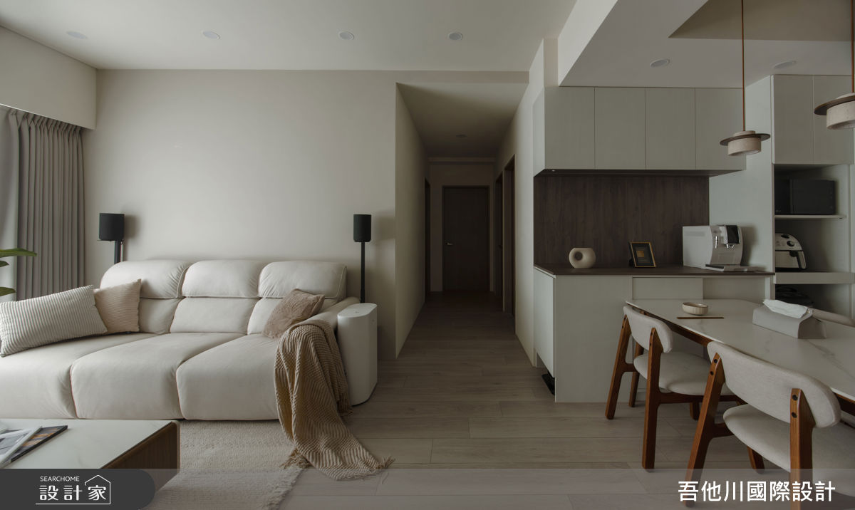 25坪新成屋(5年以下)＿混搭風客廳餐廳走廊案例圖片＿吾他川室內設計＿吾他川_暮光雲居_新竹竹東之26